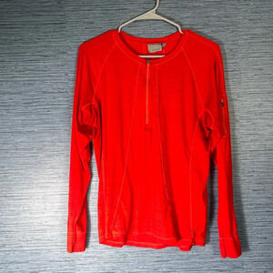 Athleta Pacifica UPF Athletic Pullover 1/4 Zip Long Sleeve Red XL Petite